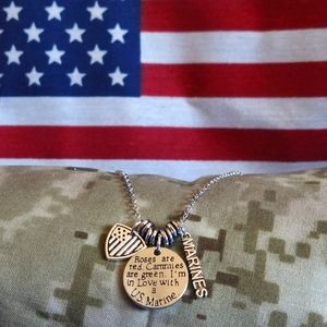 Roses are Red Cammies are Green Necklace -- Marine Corps